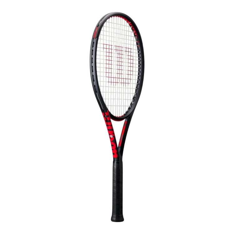 Raqueta de tenis Radach Sports Wilson Clash 100L V3.0 en color negro y rojo, diseño ligero y maniobrable.