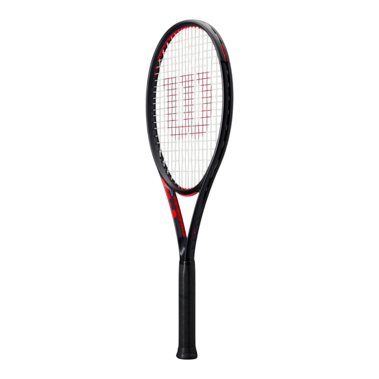 Raqueta de tenis Radach Sports Wilson Clash 100L V3.0 ligera en color negro grafito con detalles en rojo