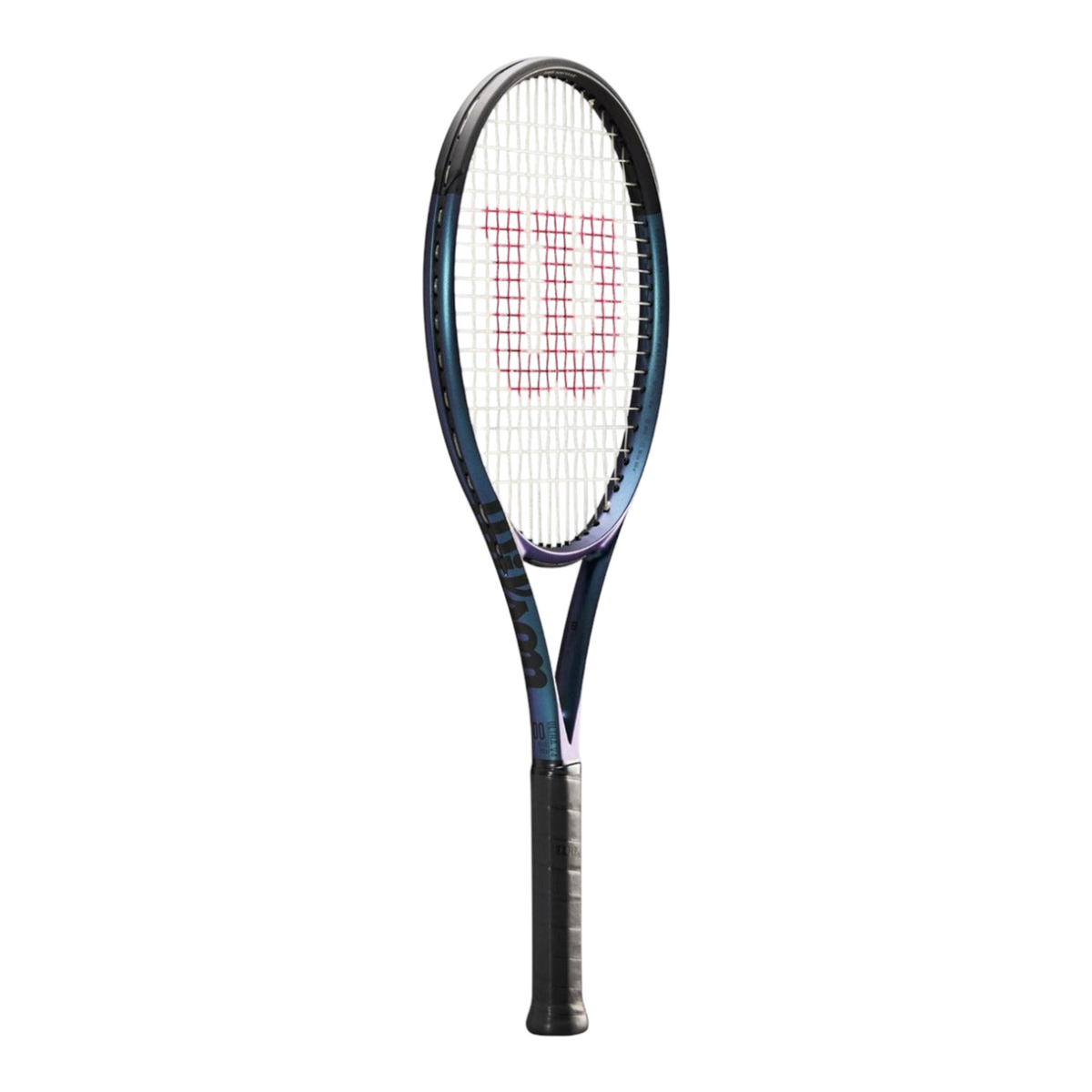 Raqueta de tenis Radach Sports Wilson Ultra 100L V4 de 280g con acabado azul iridiscente y diseño aerodinámico