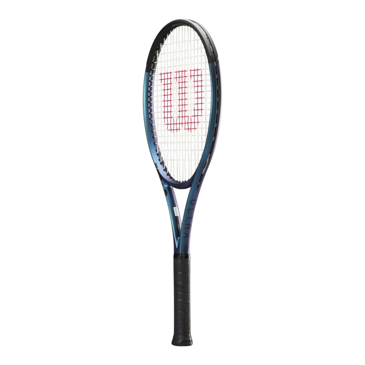 Raqueta de tenis Radach Sports Wilson Ultra 100L V4 en color azul iridiscente con marco aerodinámico