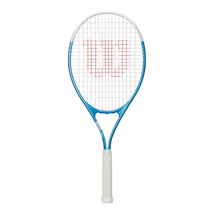 Raqueta de tenis Wilson Ultra Power 112 XL de Radach Sports en color azul y blanco con cabeza grande y encordado