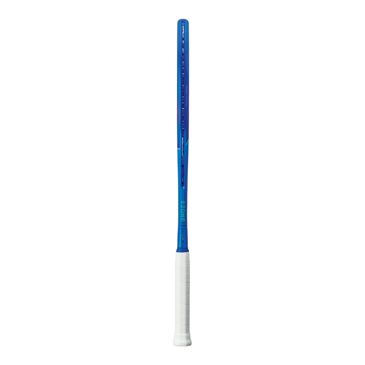 Raqueta de tenis Radach Sports Yonex Ezone 98 2025 en color azul Blast con empuñadura blanca, vista de perfil