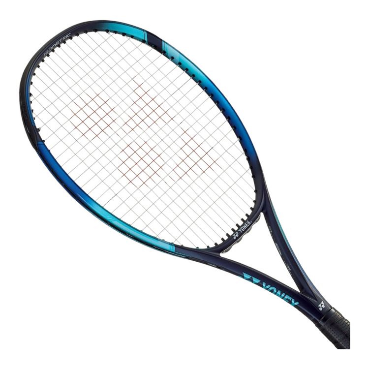 Raqueta de tenis Radach Sports Yonex Ezone 98 2022 en color azul cielo, diseño isométrico de alto rendimiento.