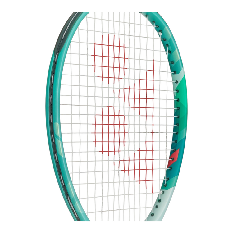 Raqueta de tenis Radach Sports Yonex Percept Game en color verde azulado con diseño de marco aerodinámico