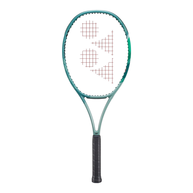 Raqueta de tenis Radach Sports Yonex Percept 97D de 320g en color verde oliva para jugadores avanzados