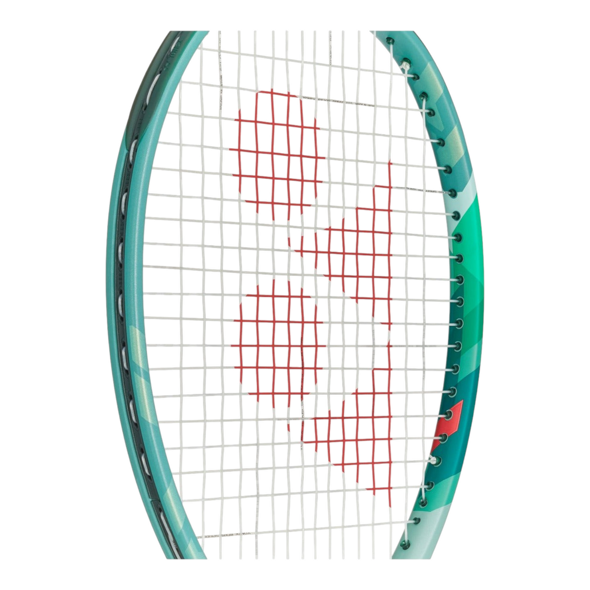 Raqueta de tenis Radach Sports Yonex Percept 97H en color verde oliva con detalles en fucsia y encordado profesional