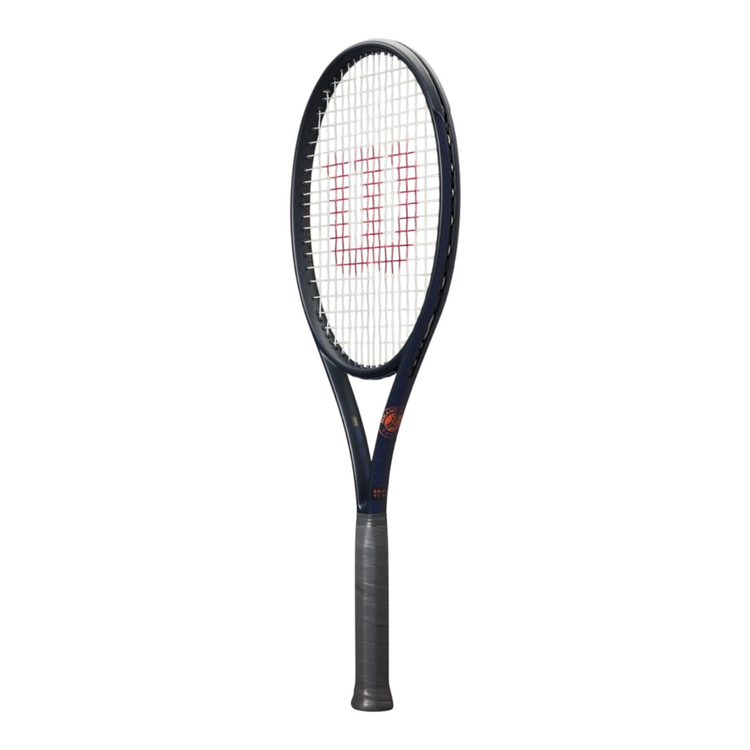 Raqueta de tenis Radach Sports Wilson Shift 99 V1 Roland-Garros 2025 en color azul oscuro con detalles en naranja