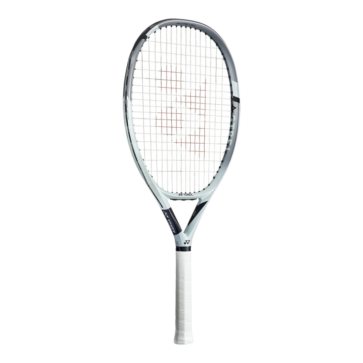 Raqueta de tenis Radach Sports Yonex Astrel 120 de color blanco y gris con cabeza grande y diseño ergonómico