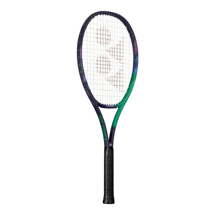 Raqueta de tenis Radach Sports Yonex Vcore Pro Game 270g con diseño degradado en tonos verde y morado