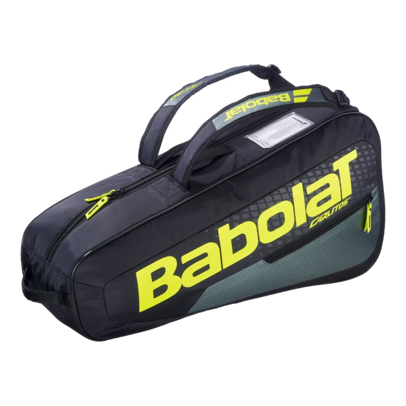 Raquetero Babolat RH Carlitos Junior 2026 negro y amarillo de Radach Sports con correas ergonómicas y diseño moderno