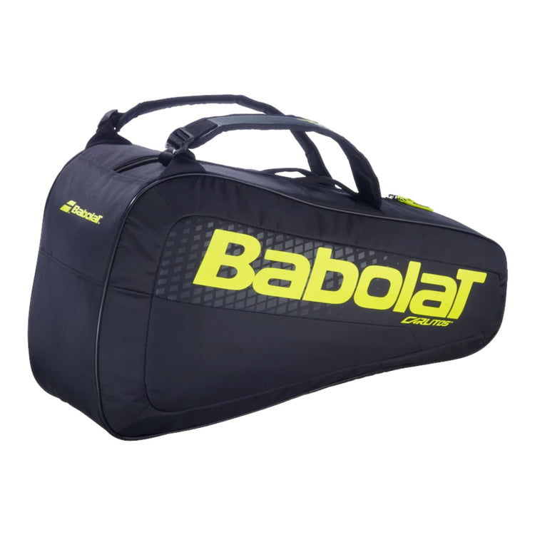 Raquetero Radach Sports Babolat RH Carlitos Junior 2026 negro con detalles en amarillo neón para tres raquetas