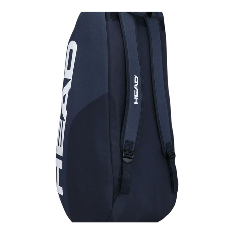 Raquetero Radach Sports Head Base M azul marino con correas de mochila ajustables y logo blanco lateral