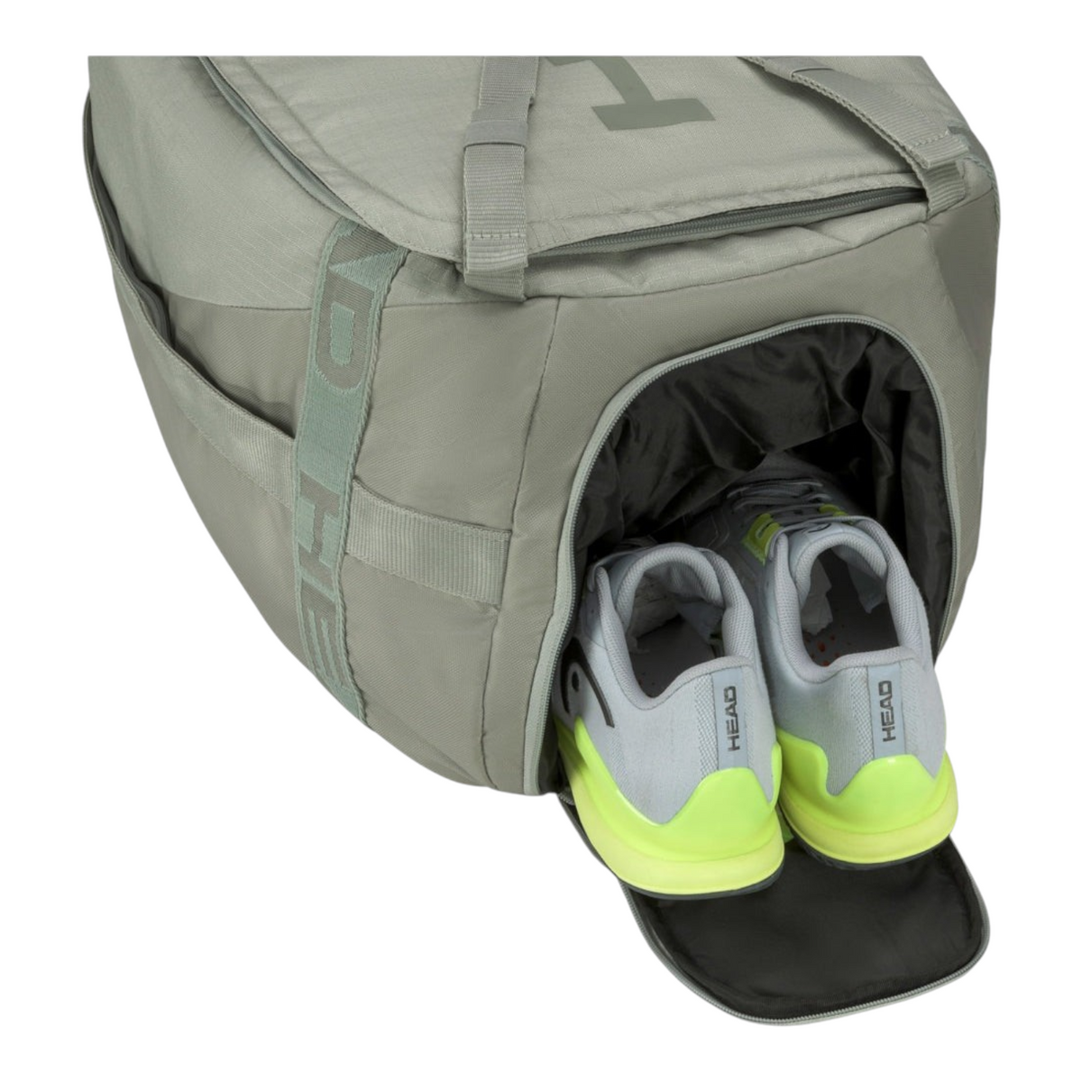 Raquetero Radach Sports Head Pro Duffle Bag M LNLL color verde oliva con compartimento lateral para calzado deportivo