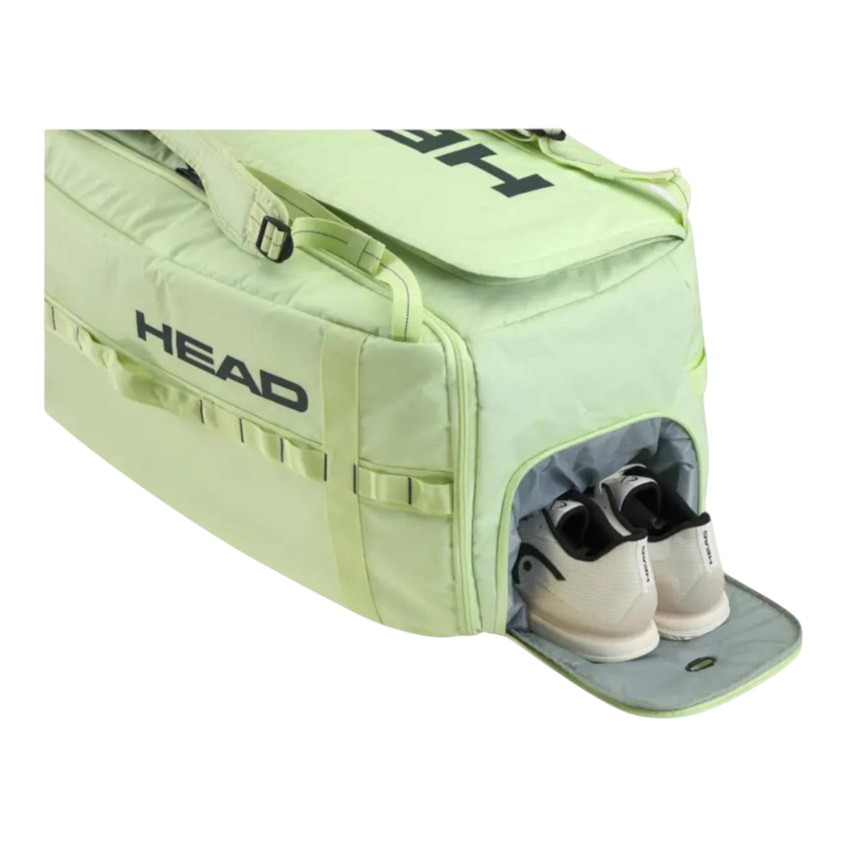 Raquetero Head Pro Duffle Bag L de Radach Sports en color verde claro con compartimento para zapatillas