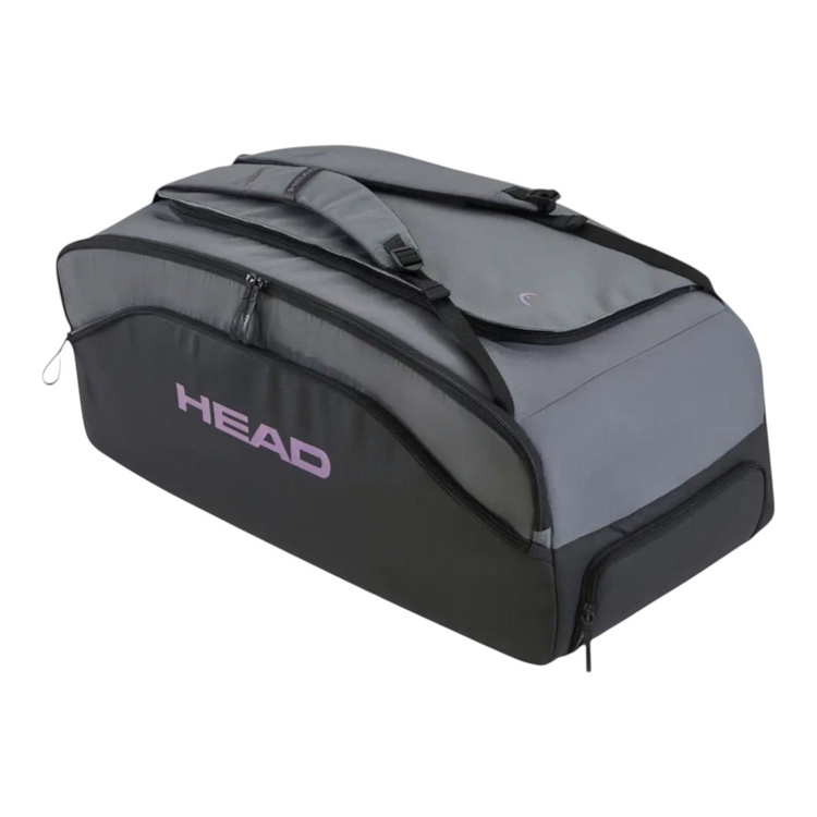 Raquetero Radach Sports Head Pro X Duffle L gris y negro para 12 raquetas con compartimentos amplios y diseño moderno