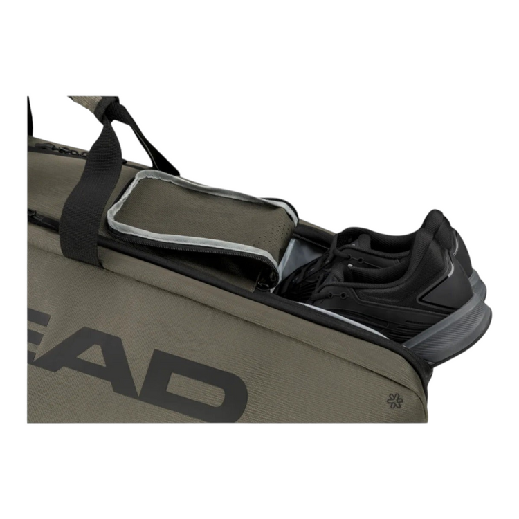 Raquetero Radach Sports Head Pro X L con compartimento ventilado para calzado en color verde oliva