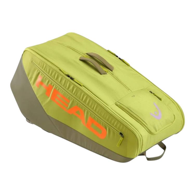 Raquetero Radach Sports Head Pro XL KIFO color verde lima con compartimentos térmicos y diseño moderno para 12 raquetas