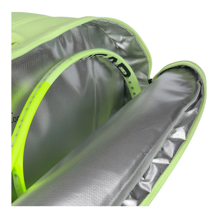 Raquetero Radach Sports HEAD Tour Extreme L verde fosforescente con compartimento térmico CCT+ para raquetas