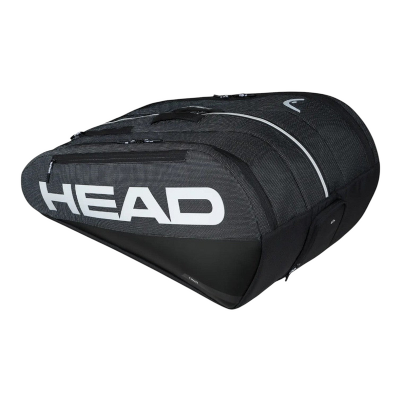 Raquetero Radach Sports HEAD Tour XL negro con capacidad para 12 raquetas, compartimentos térmicos y diseño profesional