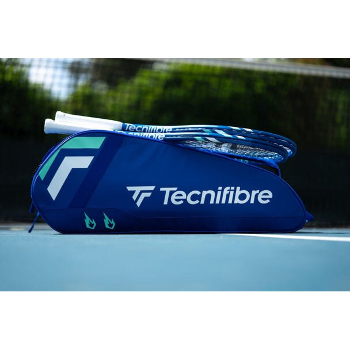 Raquetero Radach Sports Tecnifibre Tour Endurance azul con raquetas, diseño edición especial US Open de alta resistencia