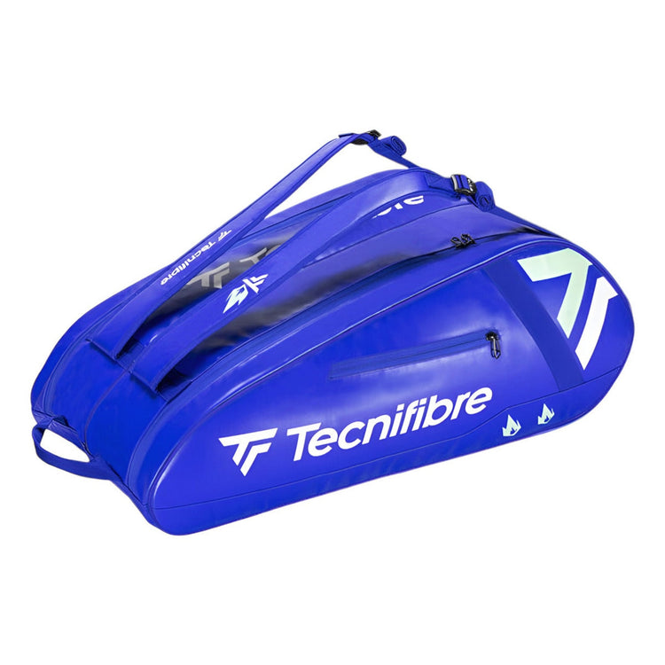 Raquetero Radach Sports Tecnifibre Tour Endurance azul de 12 raquetas con diseño US Open y lona impermeable resistente