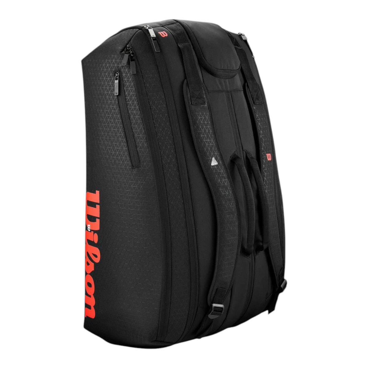 Raquetero Radach Sports Wilson Clash V3 negro y rojo con capacidad para 15 raquetas y correas acolchadas