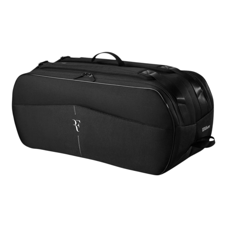 Raquetero Radach Sports Wilson RF para 9 raquetas en color negro con logotipo de Roger Federer y forro Thermoguard