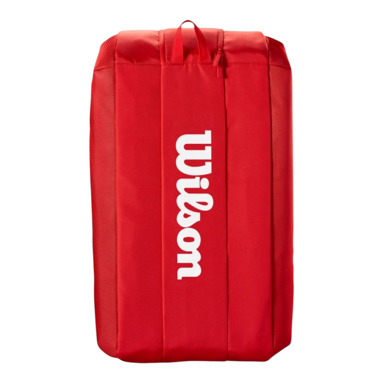 Raquetero Radach Sports Wilson Super Tour 15pk en color rojo vibrante con logo blanco y compartimentos espaciosos