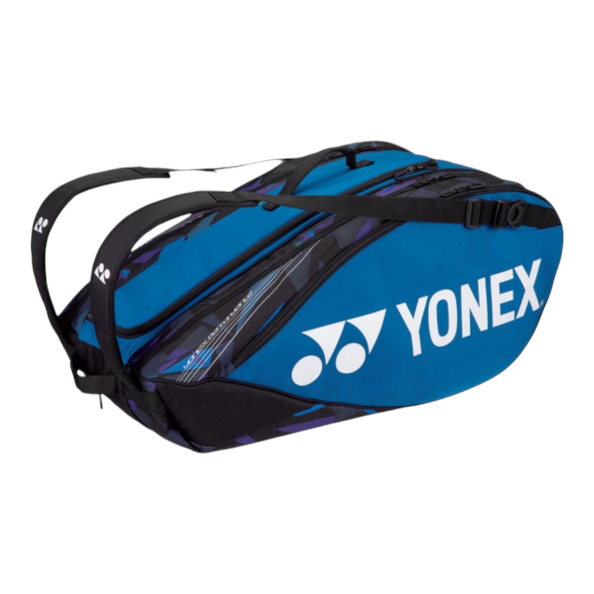 Raquetero Radach Sports Yonex Pro azul para 9 raquetas con compartimentos acolchados y correas ajustables
