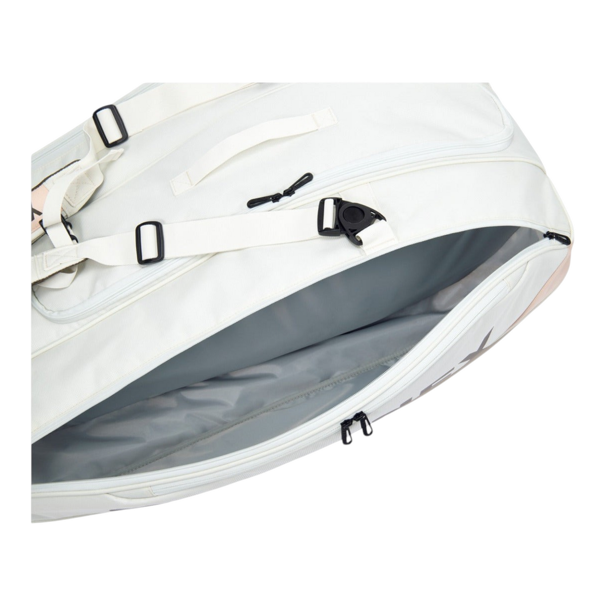 Raquetero Radach Sports Yonex Pro 9 raquetas en color arena beige con compartimento térmico y correas ajustables