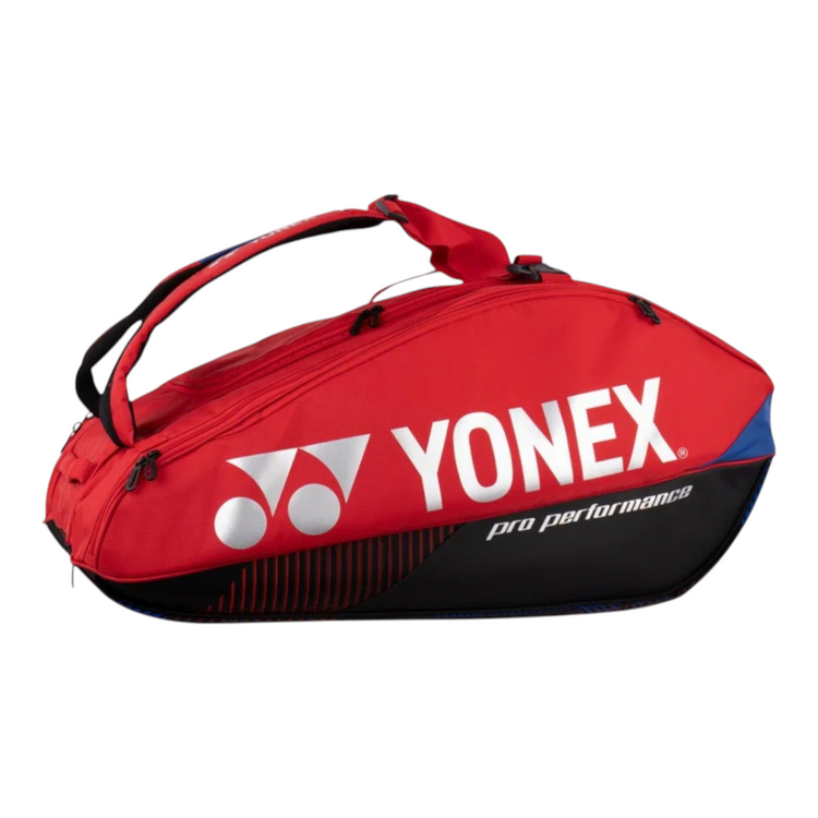 Raquetero Radach Sports Yonex Pro de 9 raquetas en color escarlata con compartimento térmico y correas acolchadas