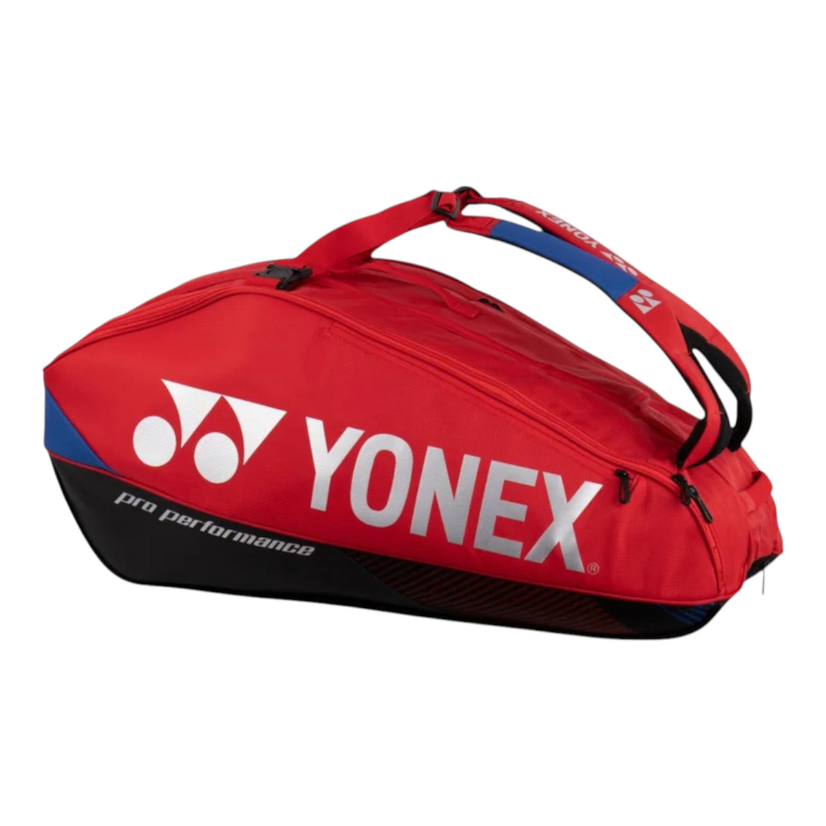 Raquetero Radach Sports Yonex Pro de 9 raquetas en color rojo escarlata con compartimento térmico y correas acolchadas