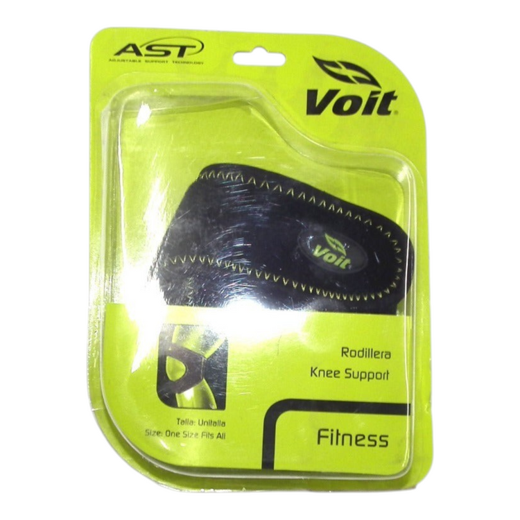 Rodillera de neopreno negra Voit de Radach Sports con diseño abierto y soporte de rótula ajustable para fitness