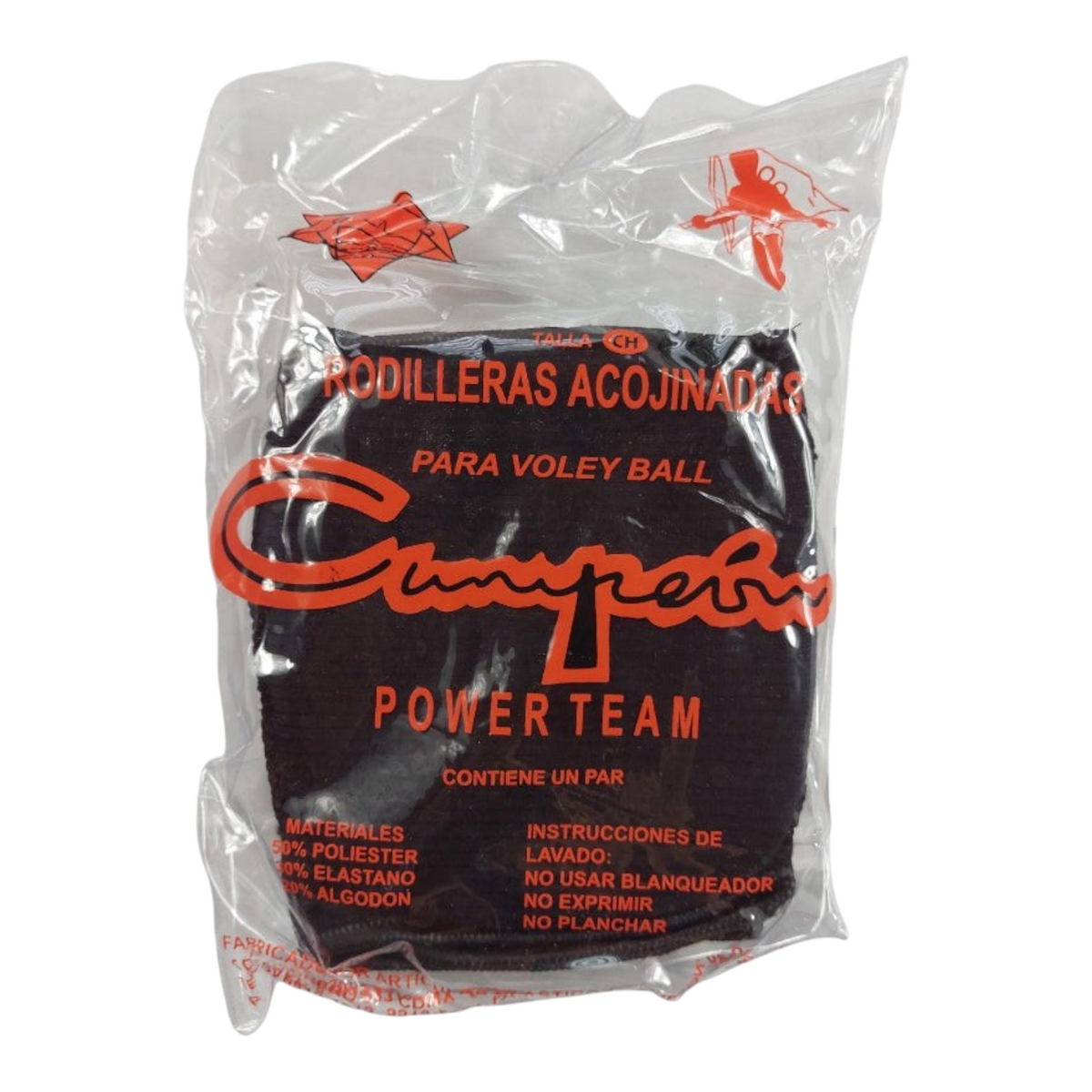 Rodilleras acojinadas negras para vóleibol marca Radach Sports en su empaque original