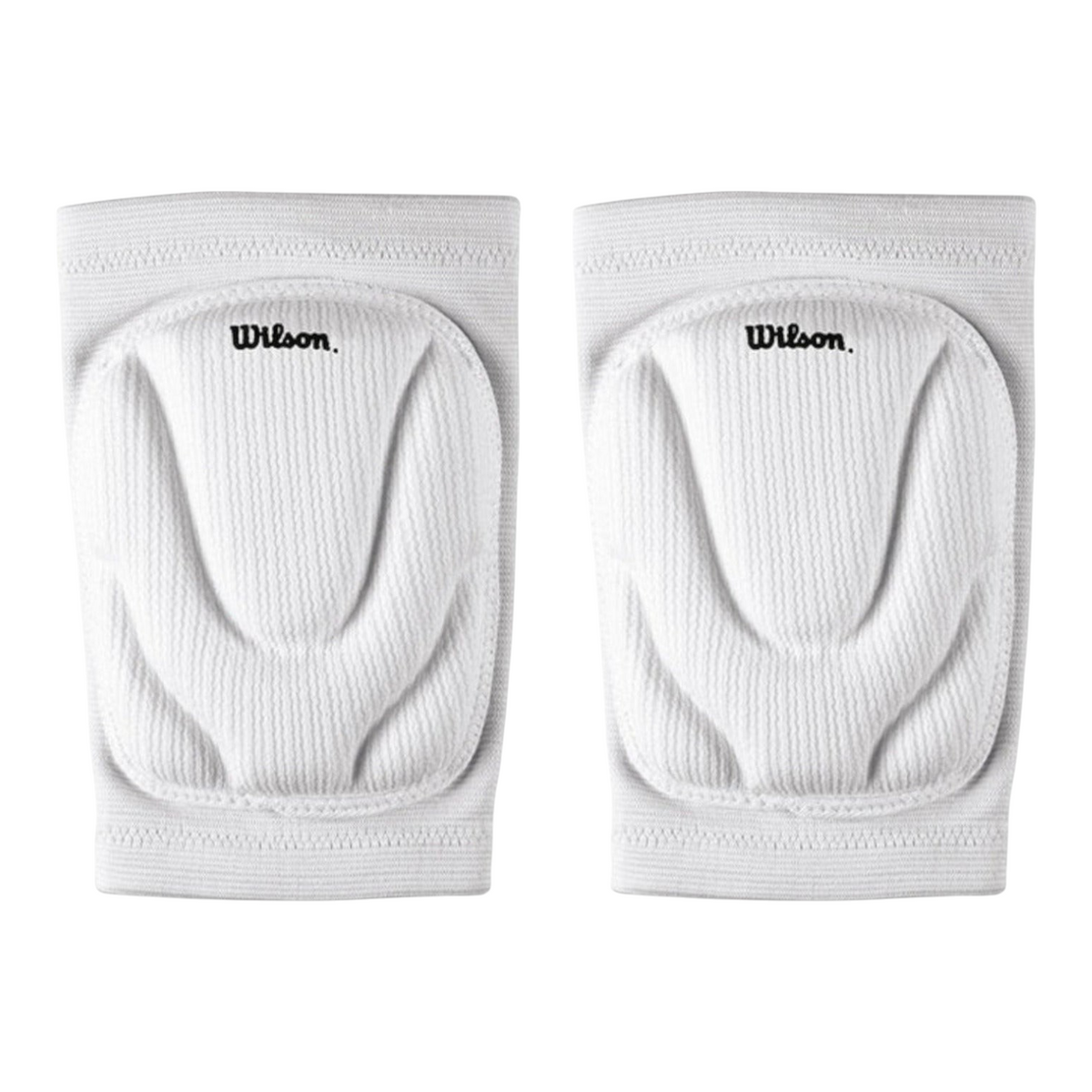 Par de rodilleras de voleibol blancas marca Wilson con acolchado protector, disponibles en Radach Sports