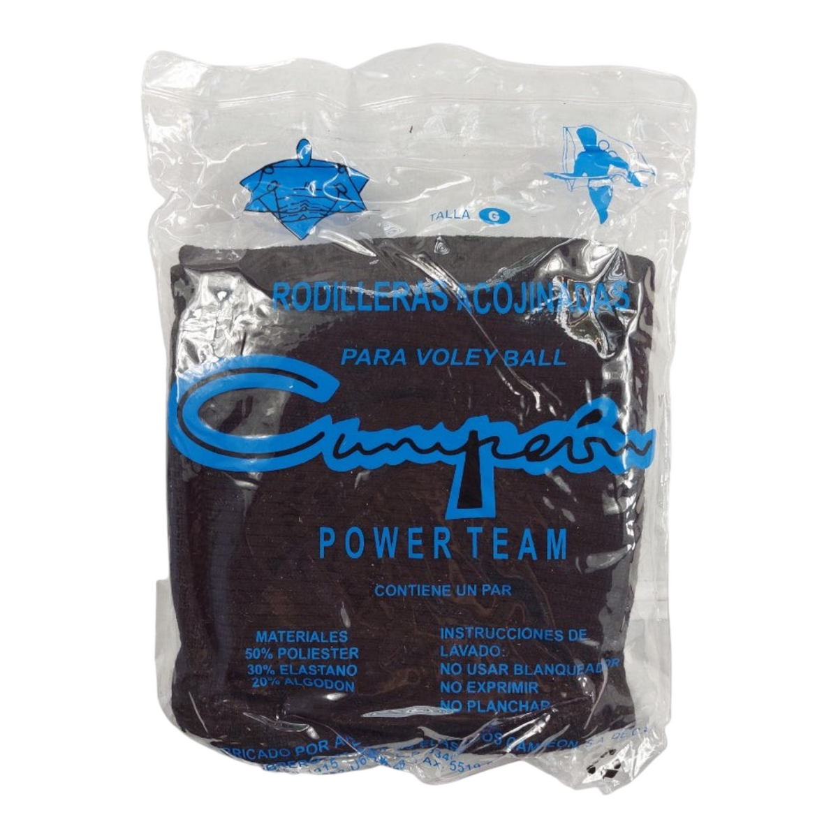 Rodilleras acojinadas negras para vóleibol marca Radach Sports en empaque sellado, talla grande.