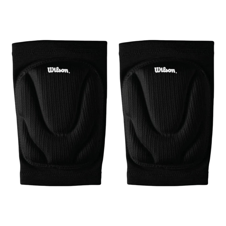 Par de rodilleras de voleibol negras Wilson de Radach Sports con acolchado protector y diseño ergonómico