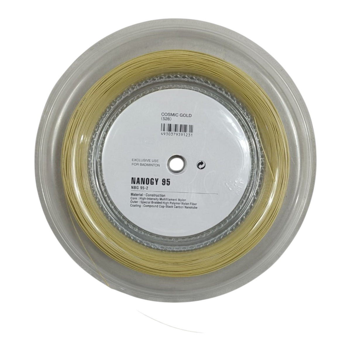 Rollo de cuerda de bádminton Radach Sports Yonex Nanogy 95 en color dorado de 200 metros para encordar raquetas