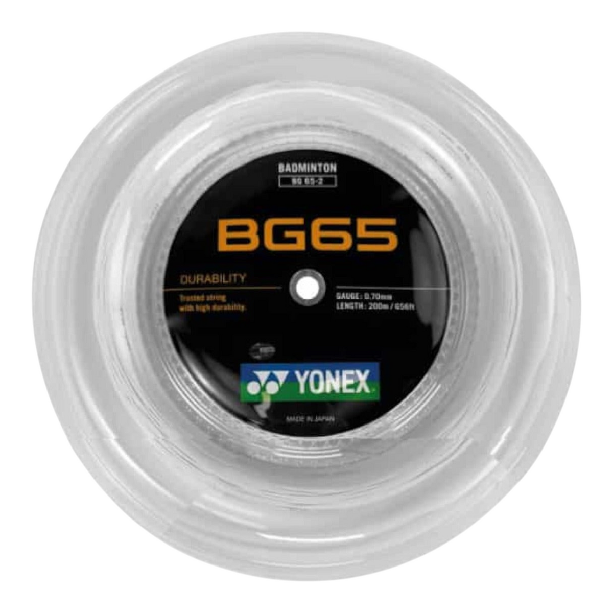 Rollo de cuerda para bádminton Yonex BG65 blanco de alta durabilidad en Radach Sports