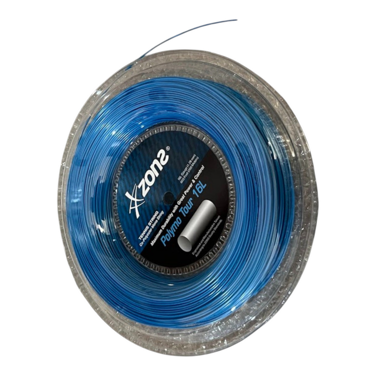 Rollo de cuerda para raqueta Zons Polymo Tour 16L color azul cielo de Radach Sports, monofilamento de co-poliéster.