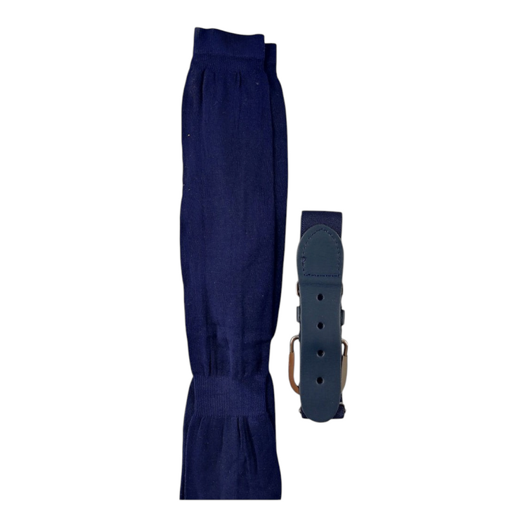 Set de media y cinturón elástico ajustable para béisbol Radach Sports en color azul marino