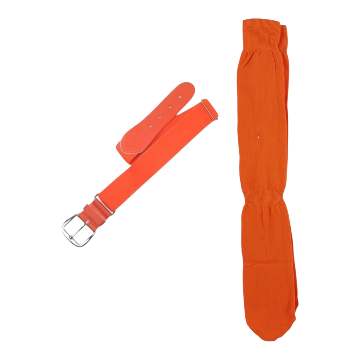 Set de media y cinturón elástico ajustable para béisbol de Radach Sports en color naranja vibrante para adultos