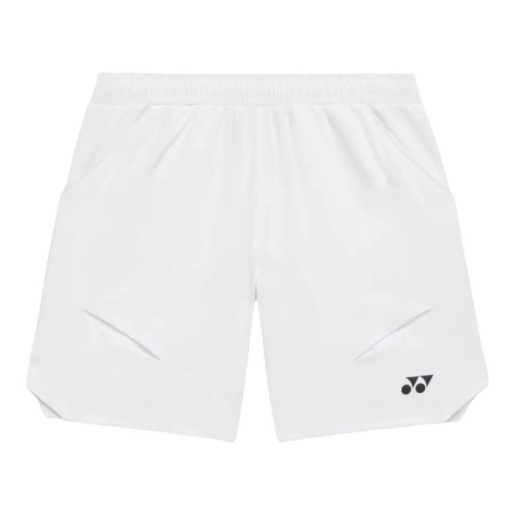 Short deportivo unisex Radach Sports Yonex 15236YX blanco de poliéster transpirable con cintura elástica y bolsillos