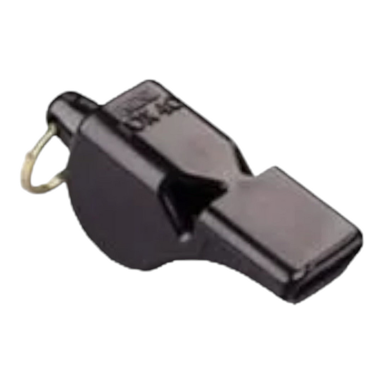 Silbato para arbitro Fox 40 Mini en color negro de Radach Sports con argolla metálica