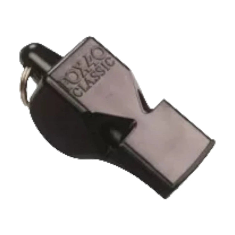 Silbato Fox 40 Classic negro para árbitro de Radach Sports, diseño ergonómico de alto rendimiento sin bola.