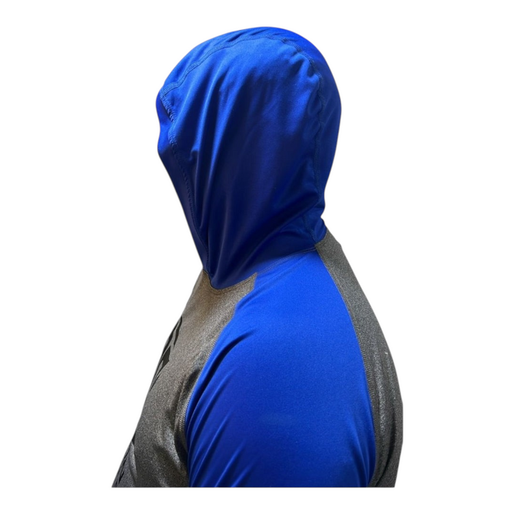 Sudadera deportiva Radach Sports azul y gris con capucha para entrenamiento de alto rendimiento