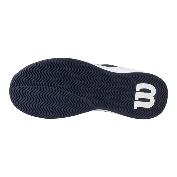 Suela Duralast azul marino de tenis Wilson Intrigue Lite Dama de Radach Sports con patrón de tracción en zigzag