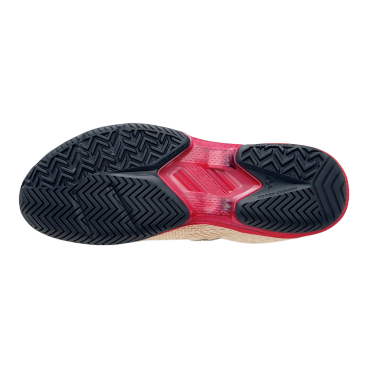Suela de tenis Radach Sports Yonex Ad-accel en color negro y rojo con patrón de tracción para máxima estabilidad