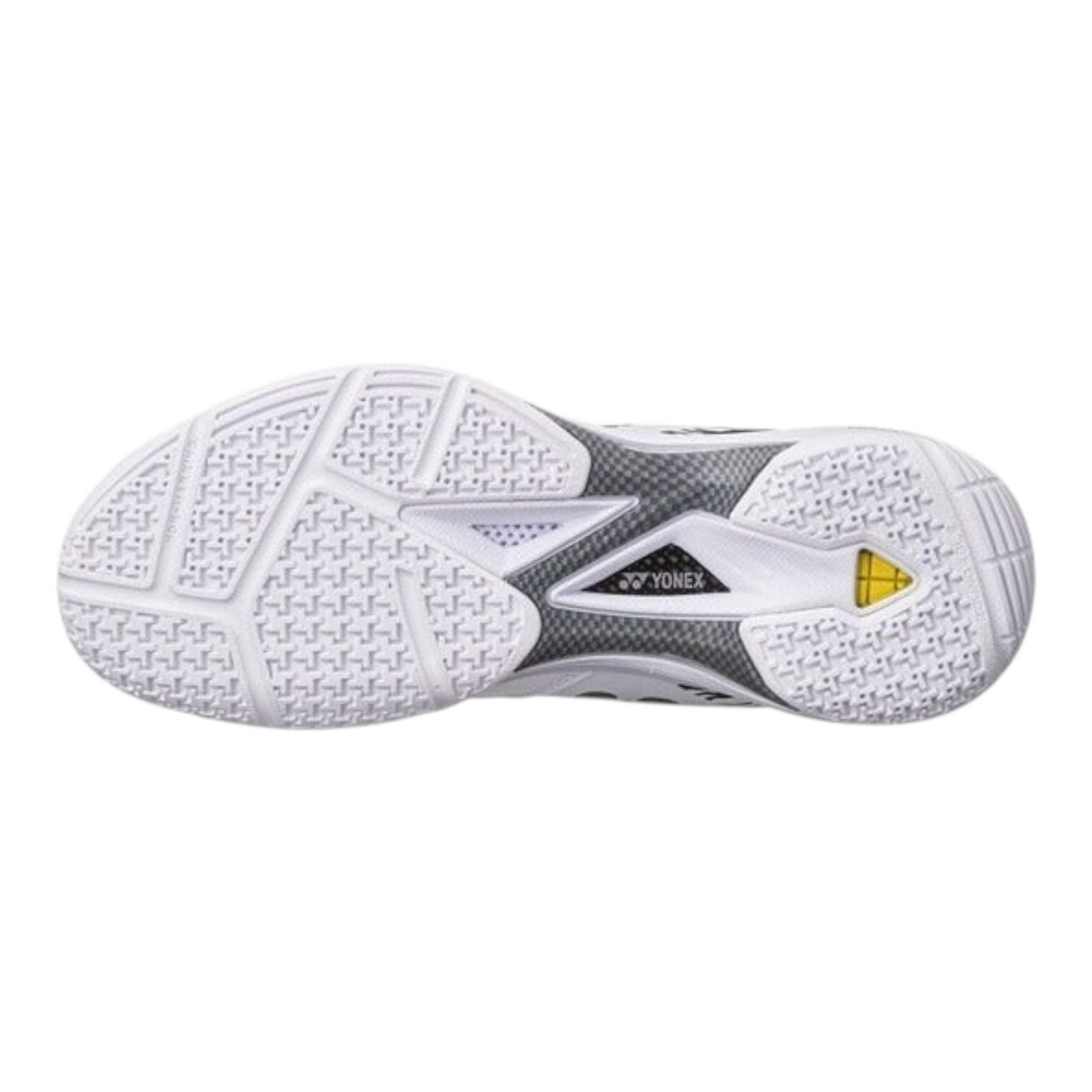 Suela de tenis Radach Sports Yonex Cushion 65 Z blanca con tecnología Power Cushion y placa de grafito para bádminton