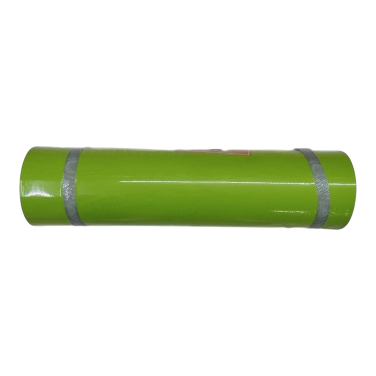 Tapete de yoga Radach Sports color verde de 12mm de espesor enrollado con arnés de transporte